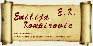 Emilija Kompirović vizit kartica
